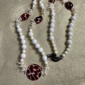 One of a kind necklace Coral Shell
